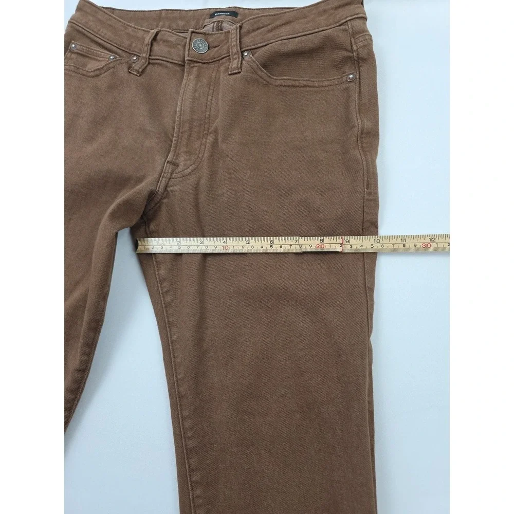 Express Skinny Mid Rise Crop Jeans Womens 30 Waist Brown Flex Cropped Slim Fit